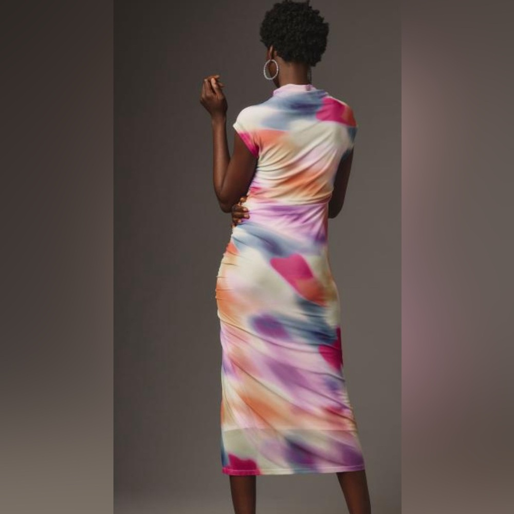 NWOT Anthropologie Maya Ruched Cowl Neck Dress - Picture 2 of 3
